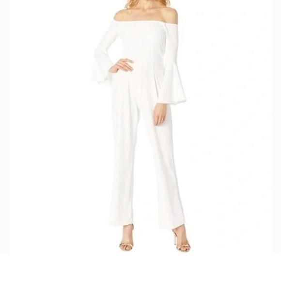 Alexia Admor white bell sleeve off shoulder jumpsuit - Picture 1 of 7
